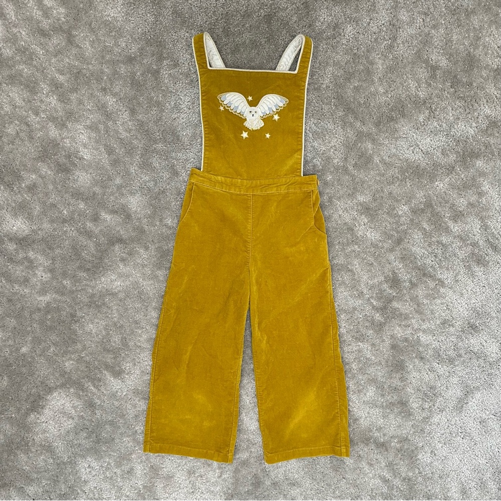 Mini Boden X Harry Potter Collaboration Hedwig Velour Overalls Girls' size 7/8
